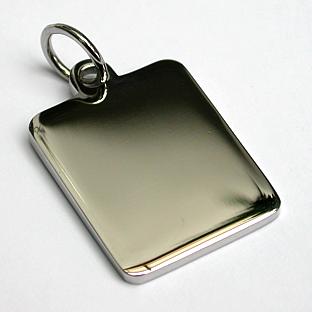 Massiver Sterlingsilber-Hundeanhänger Gravierbar – Made In